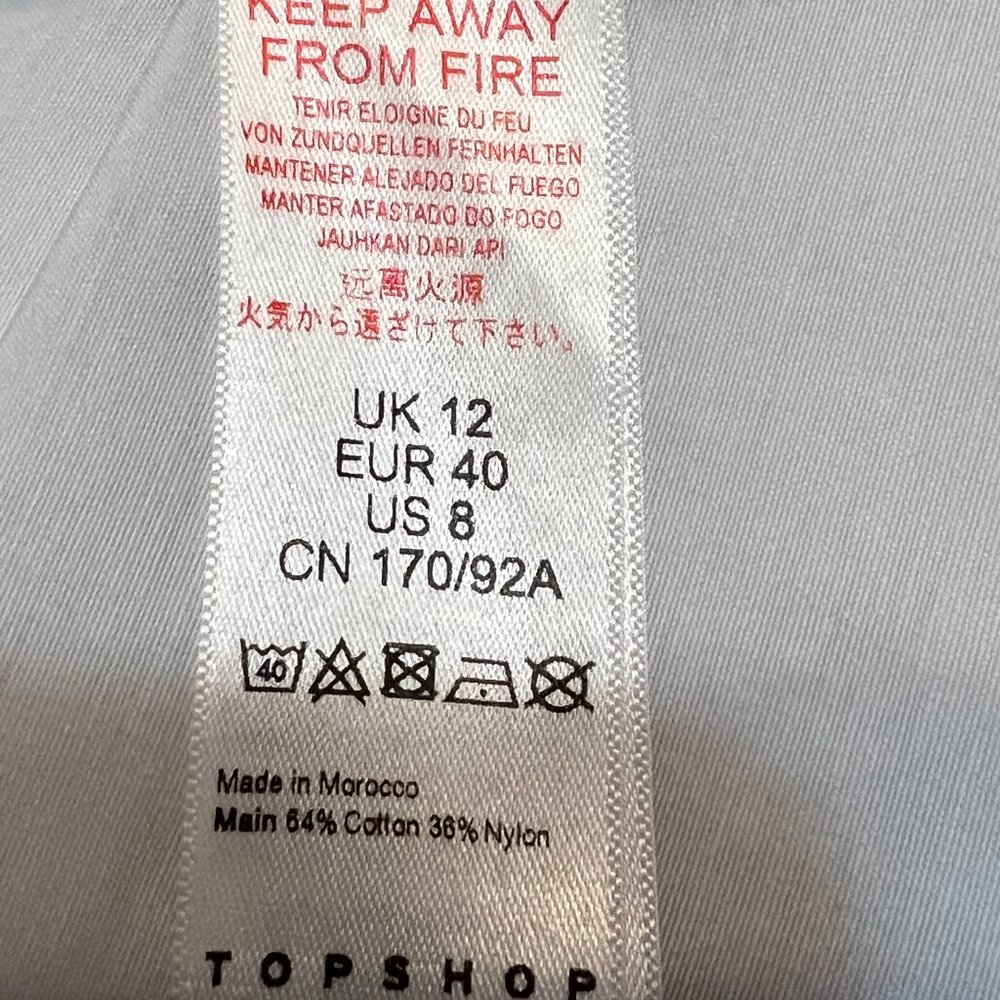 Topshop Women's Shirt Dress Button Down Long Sleeve Size 8 White - Picture 6 of 10